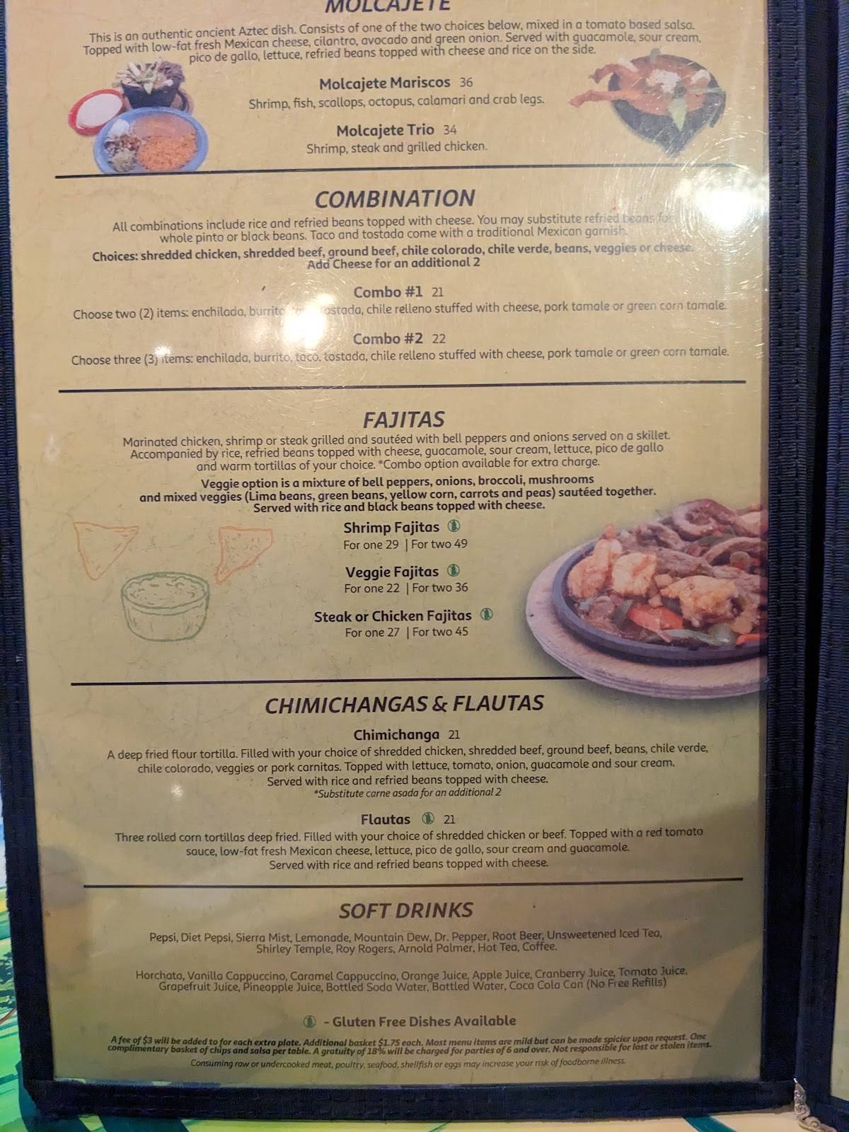 Menu at Plaza Bonita Restaurant, Tusayan, 352 AZ-64