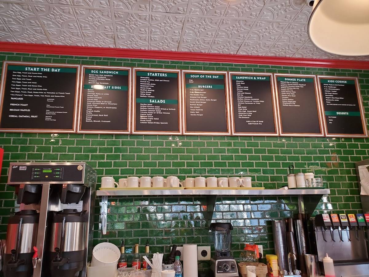 Menu at Roger's Coney Island hot dogs restaurant, Fall River