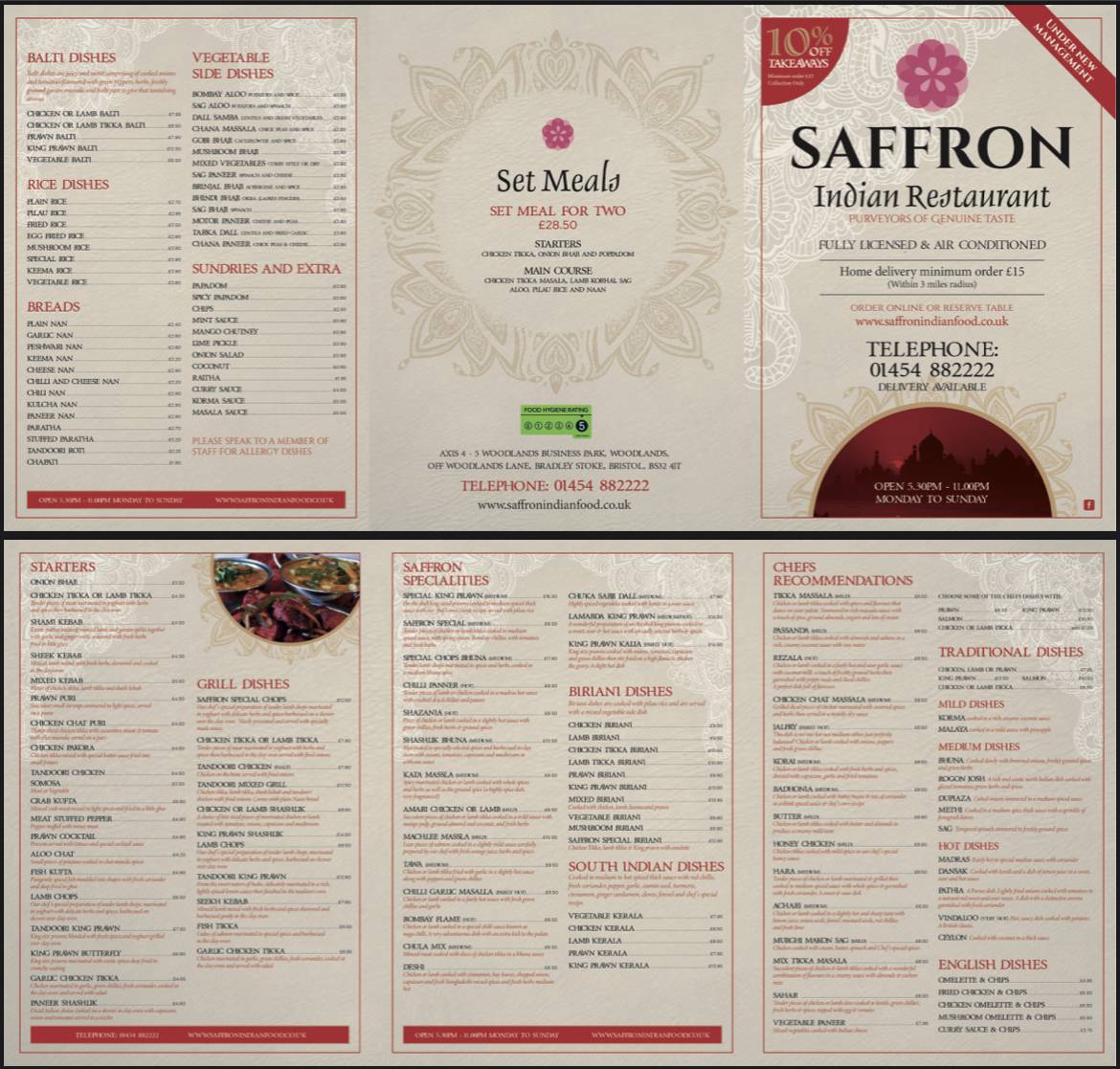Menu at Saffron Indian Restaurant & Takeaway, Bradley Stoke, 45