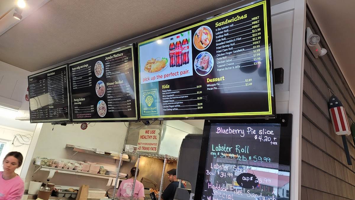 Menu at Sea Basket restaurant, Wiscasset