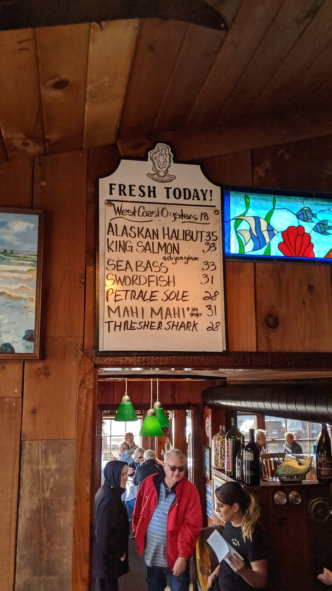 Menu at Sea Chest Oyster Bar, Cambria