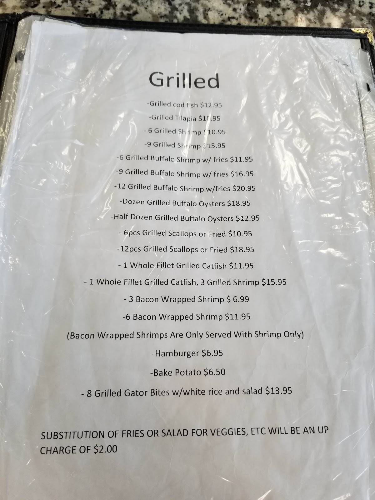 Menu at Sealand restaurant, Hempstead