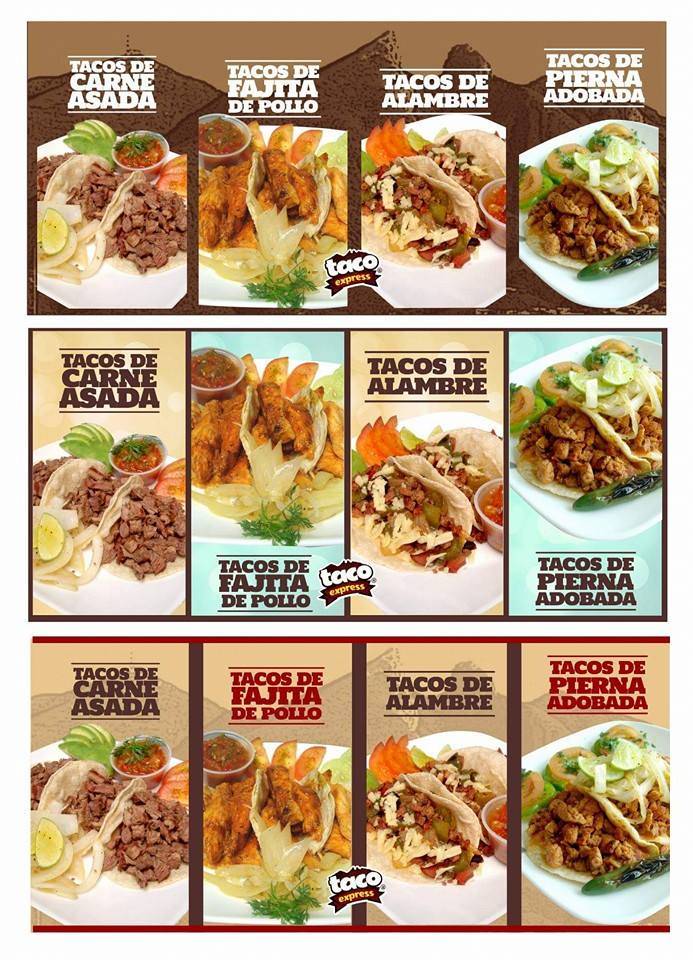 Carta del restaurante Taco Express Apodaca Miguel Alemán 1000 Loc 4