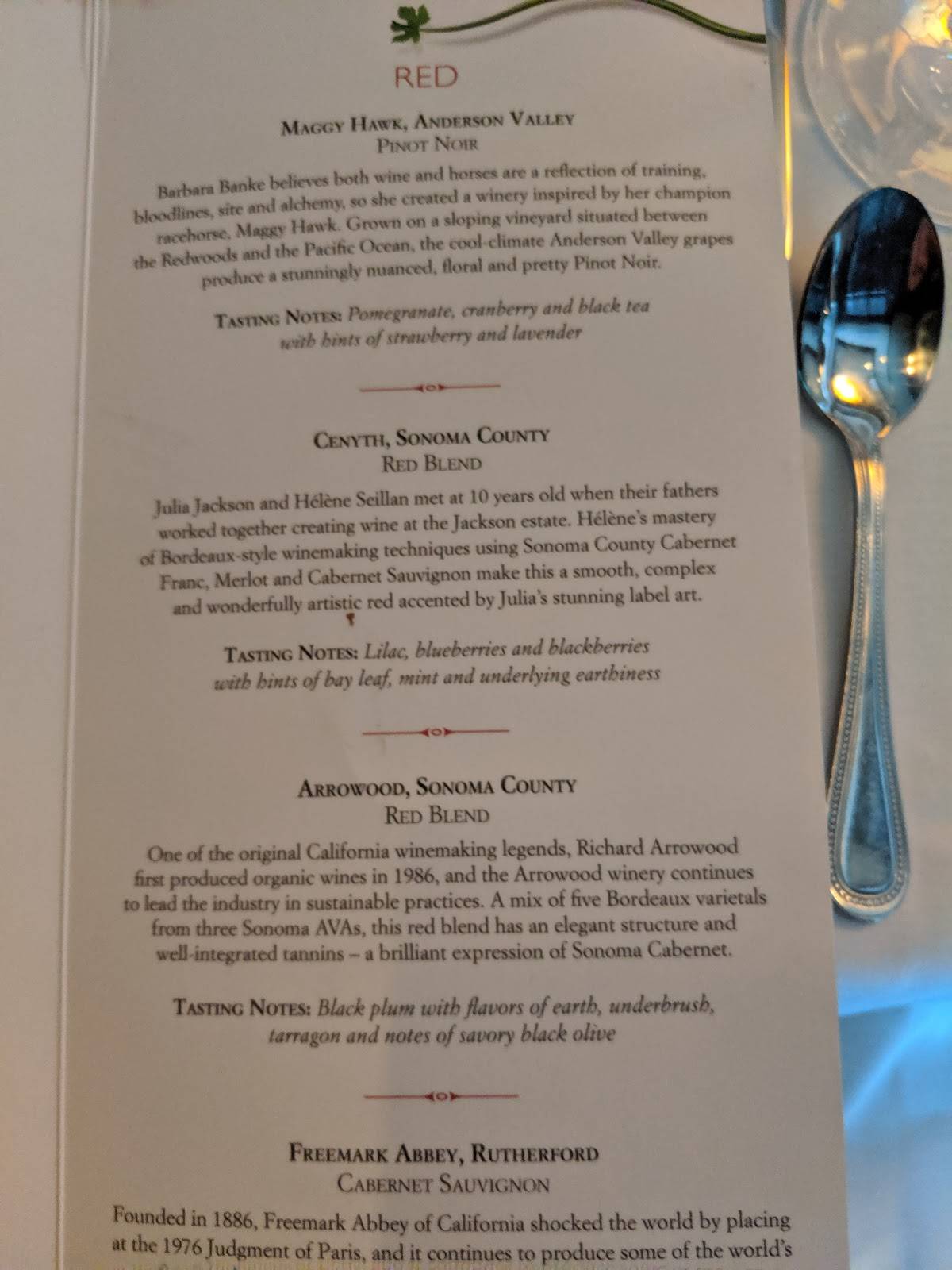 Menu at The Capital Grille pub & bar, Fort Worth