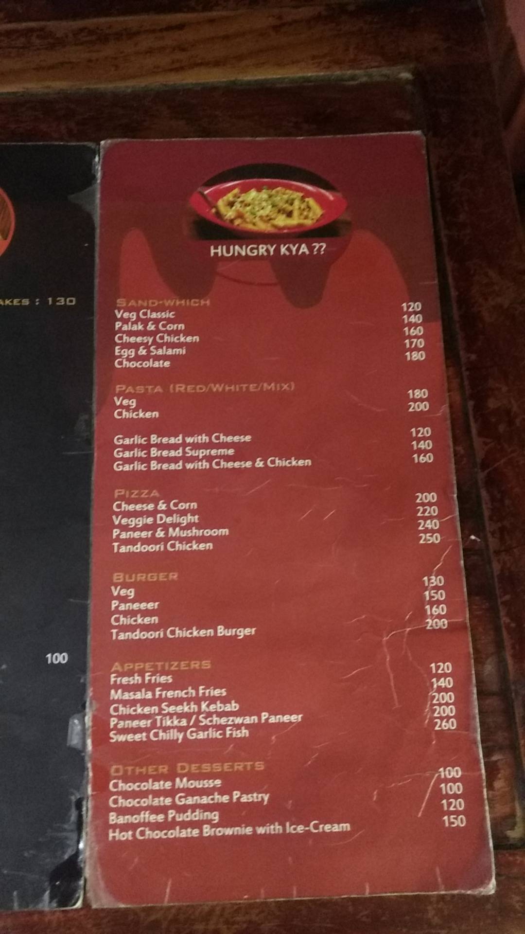 Menu at The Chocolate House, Bhubaneswar, KIIT University