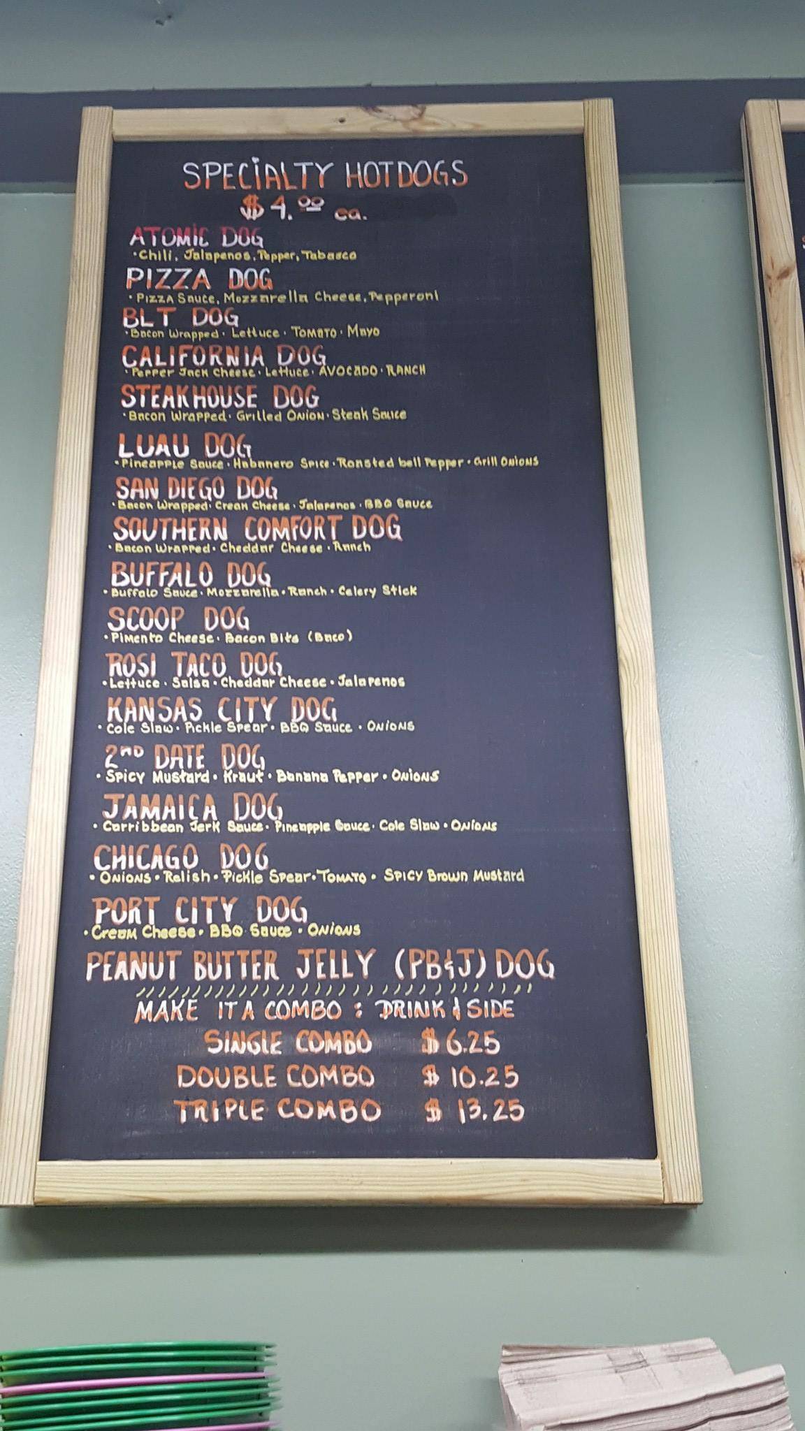 Menu at The Scoop restaurant, Wilmington
