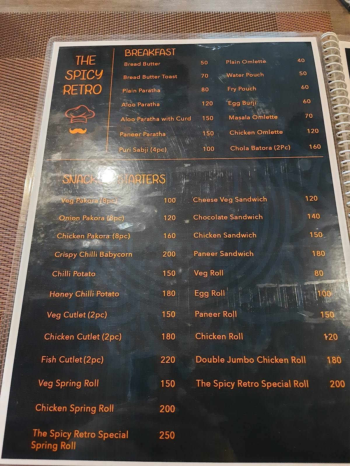 Menu at The Spicy Retro Restaurant, Duliajan