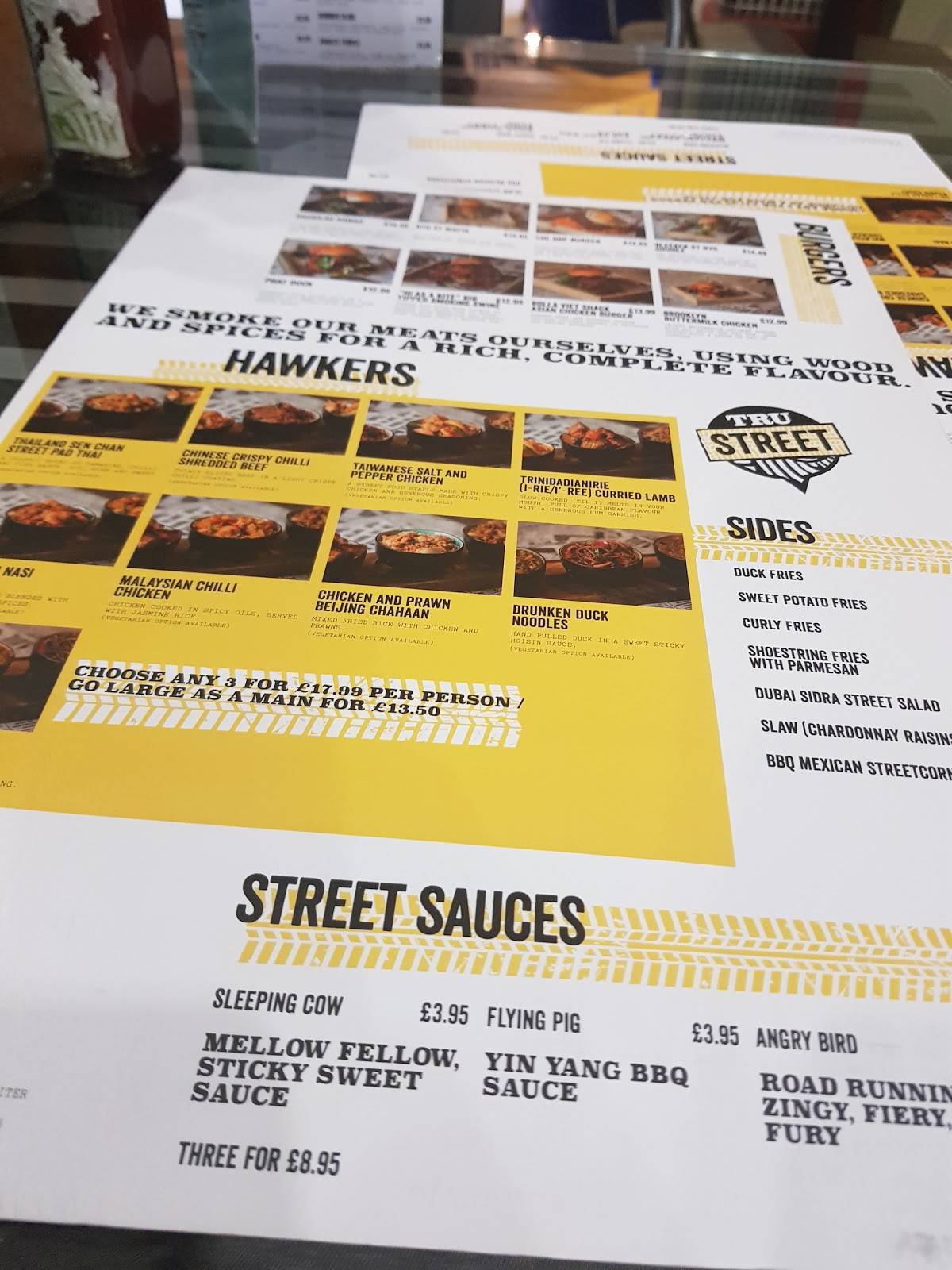 Menu at Tru Street restaurant, Manchester, The Trafford Centre