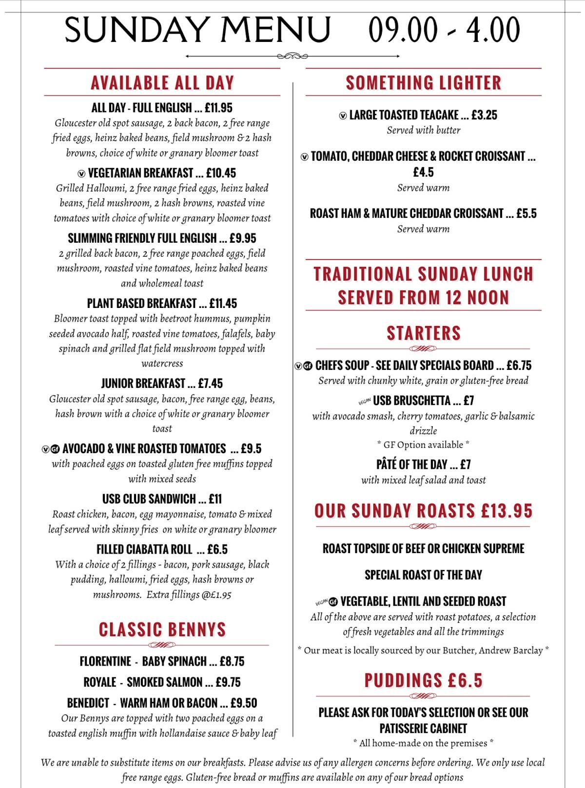 Menu at Union Street Brasserie pub & bar, Yeovil