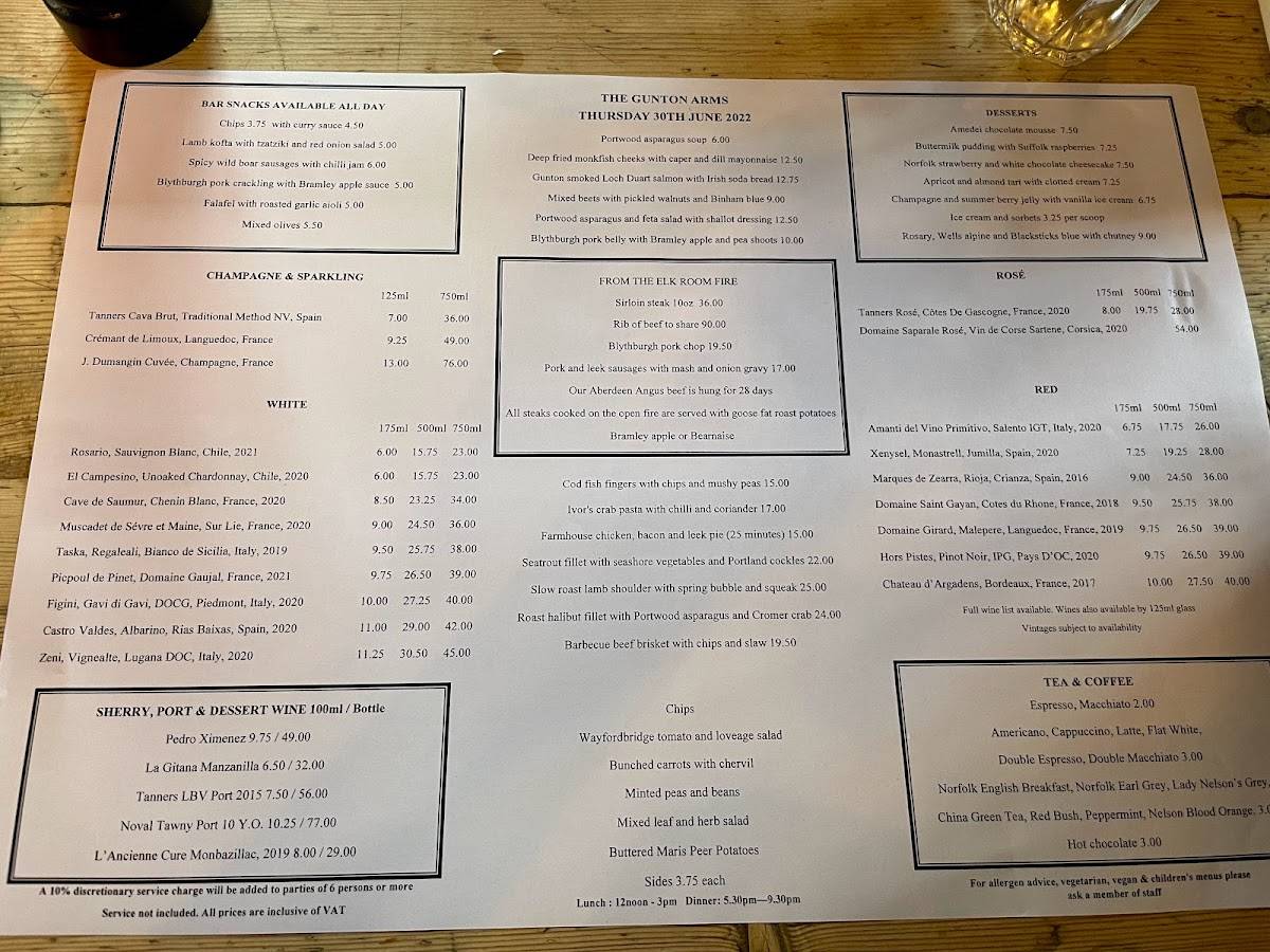 menu-at-the-gunton-arms-pub-bar-thorpe-market-the-gunton-arms