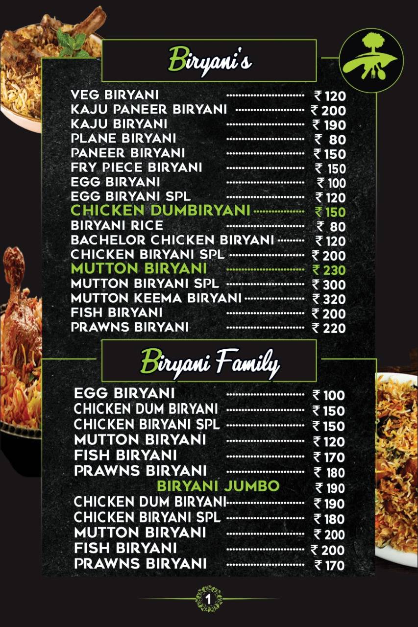 Menu at Arabian Kitchen, Karimnagar