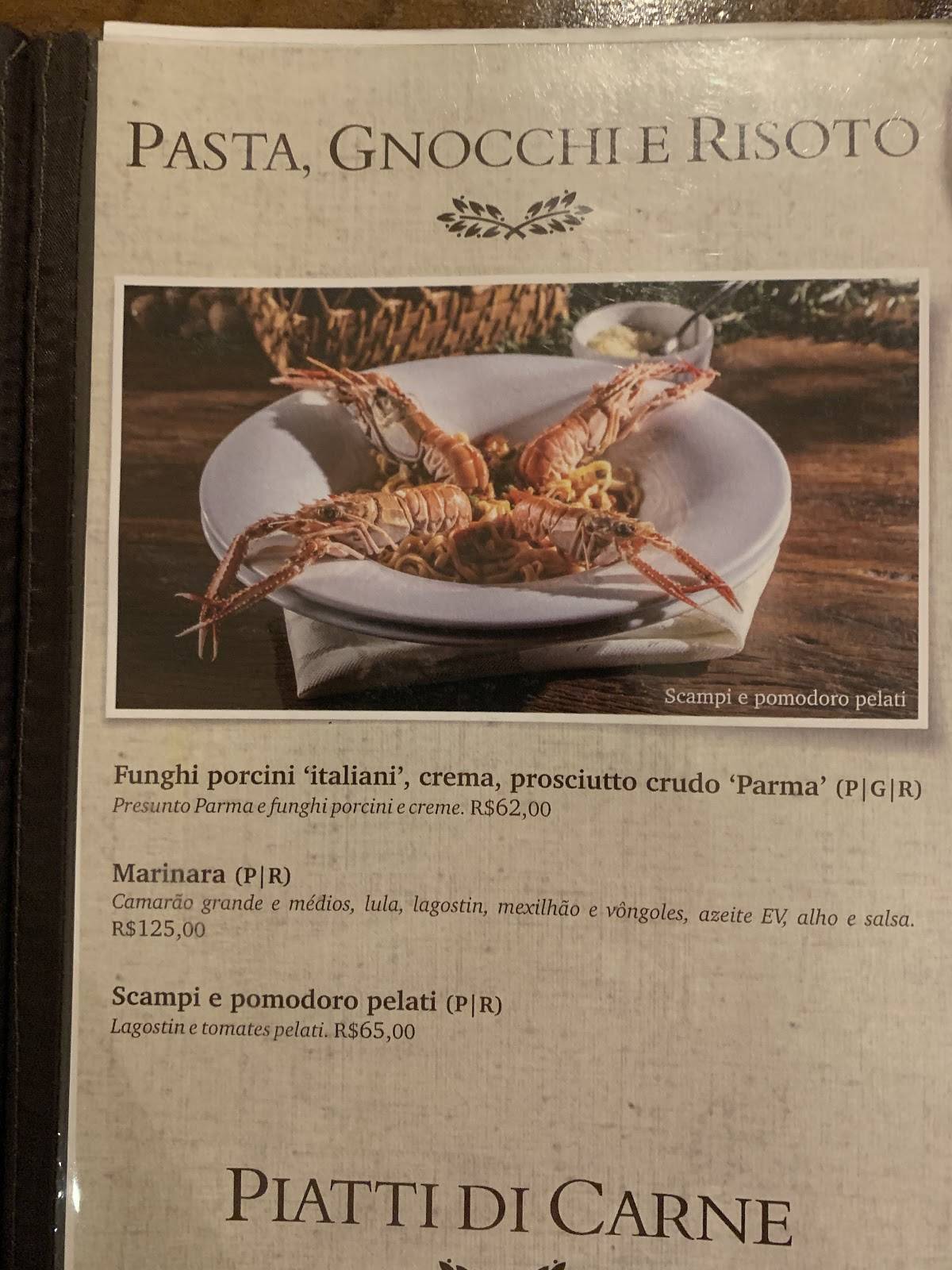 Menu em Avenida Paulista Pasta Pizza i Vino restaurante, Brasília, SCES ...