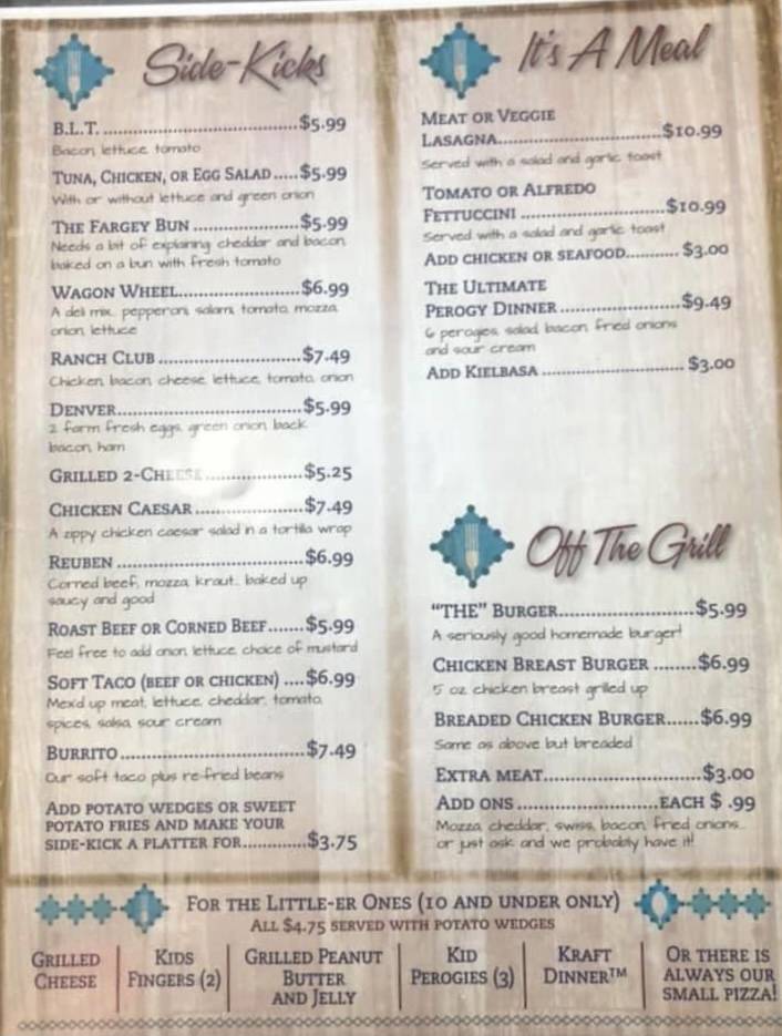 Menu at Back At The Ranch restaurant, Oakbank