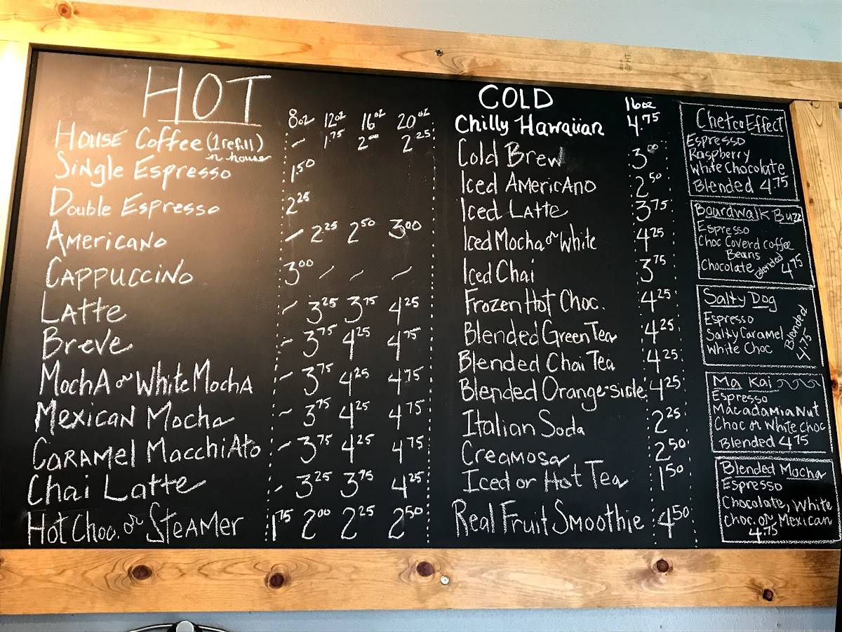 Menu at Bell & Whistle Coffee House, Brookings