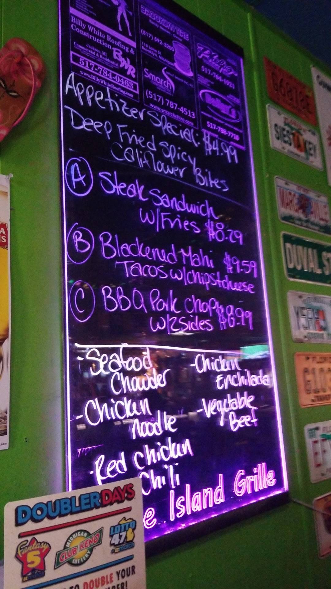 Menu at Bone Island Grille pub & bar, Jackson
