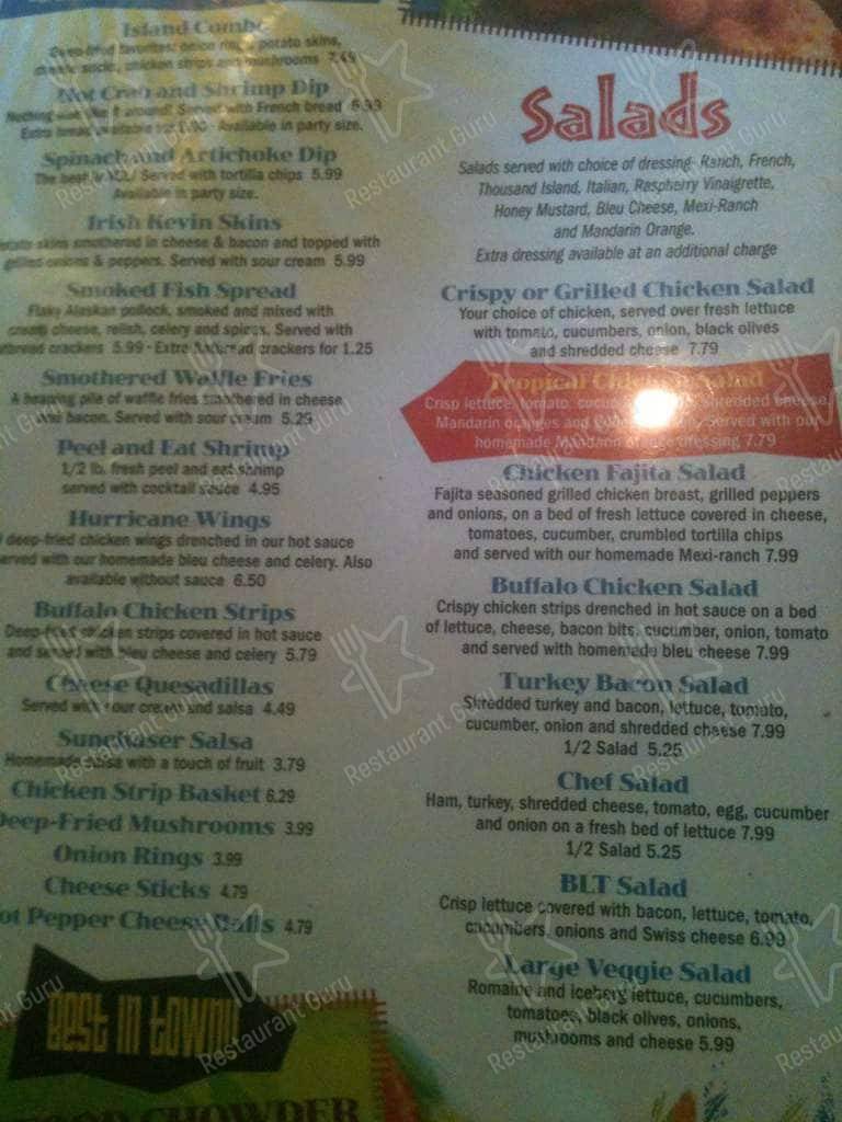 Menu at Bone Island Grille pub & bar, Jackson