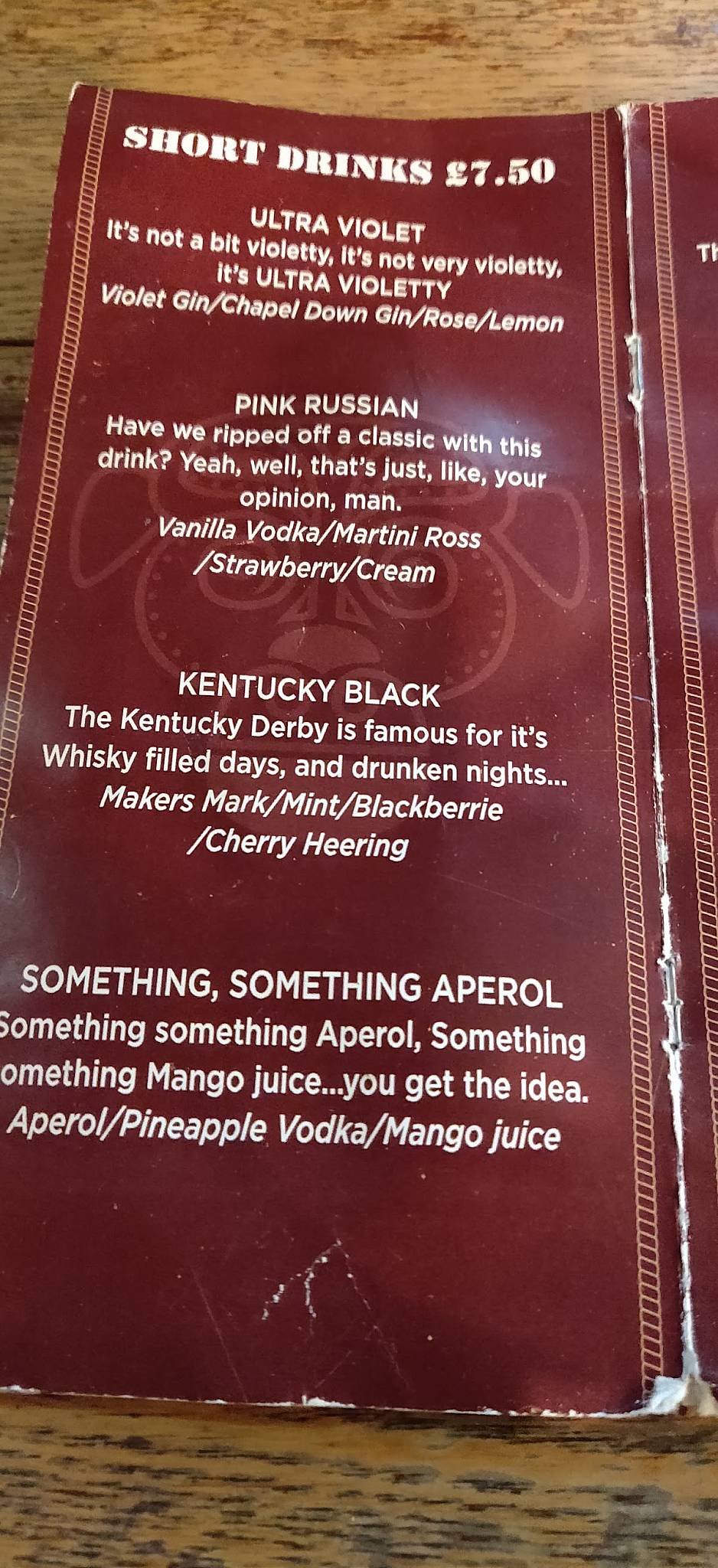 Menu at Brass Monkey pub & bar, Liverpool, 35 School Ln