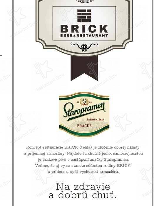 Brick Beer & Restaurant Speisekarte