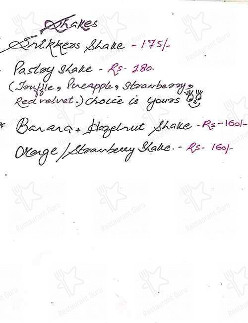 Menu at Brownie Box, Jammu, Main Road