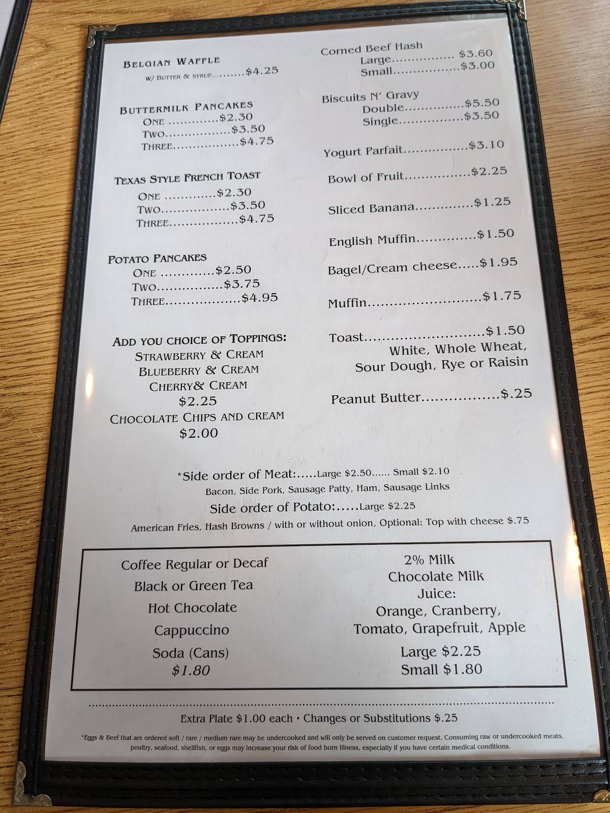 Menu at Village Kitchen restaurant, Casco, 101 Old Orchard Ave