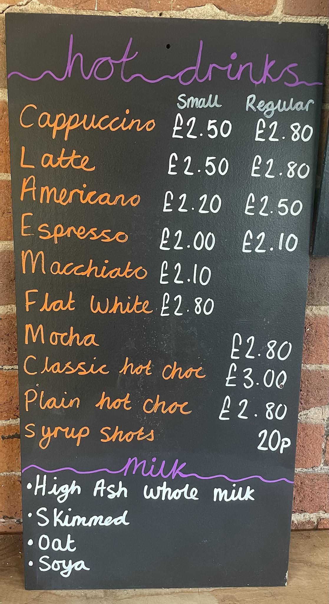 Menu at Cobwebs Coffee Shop cafe, Rugeley
