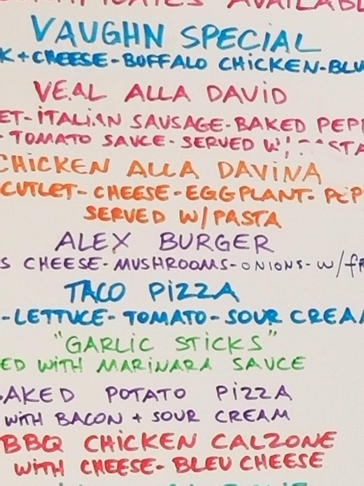 Menu at Cosmic Pizza Steak & Wieners restaurant, Warwick