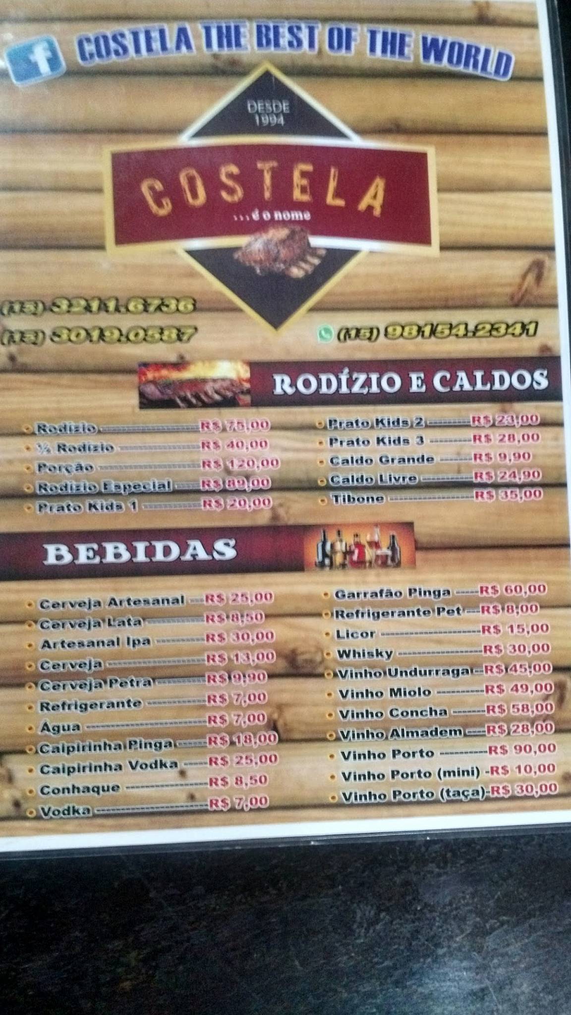 Menu em Costela é o Nome churrascaria Sorocaba