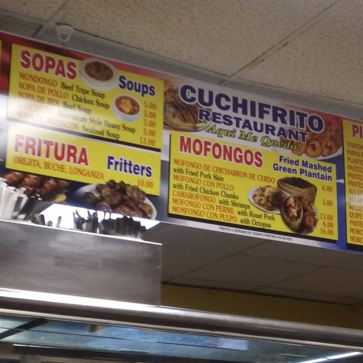 Menu at Cuchifrito Restaurant, Allentown