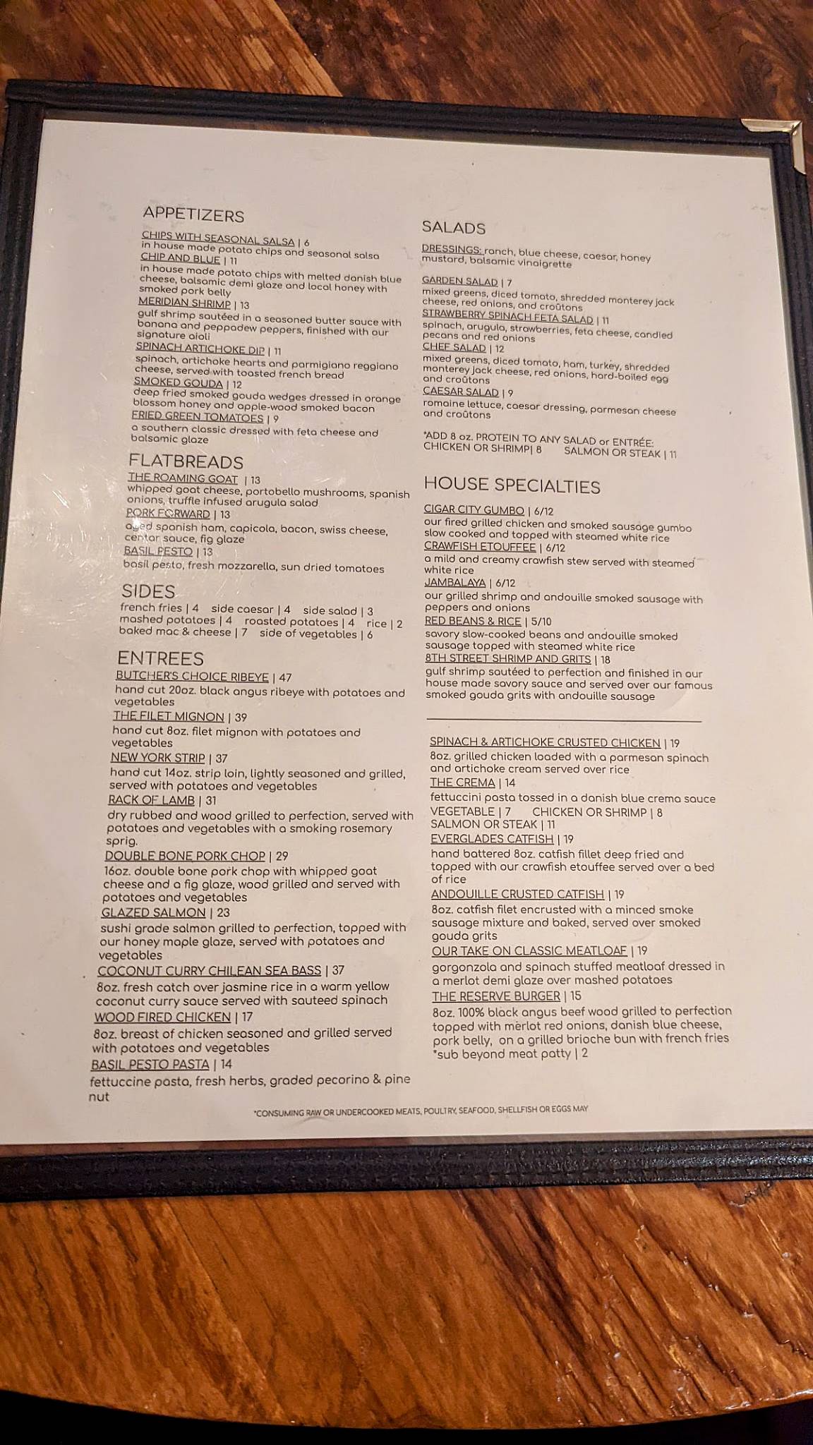 Menu at Green Door on 8th restaurant, Dade City