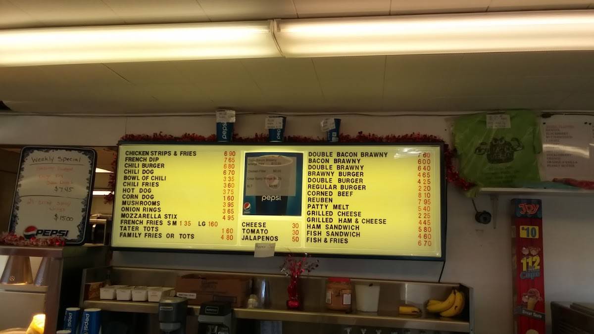 Menu at David's Brawny Burger restaurant, Klamath Falls