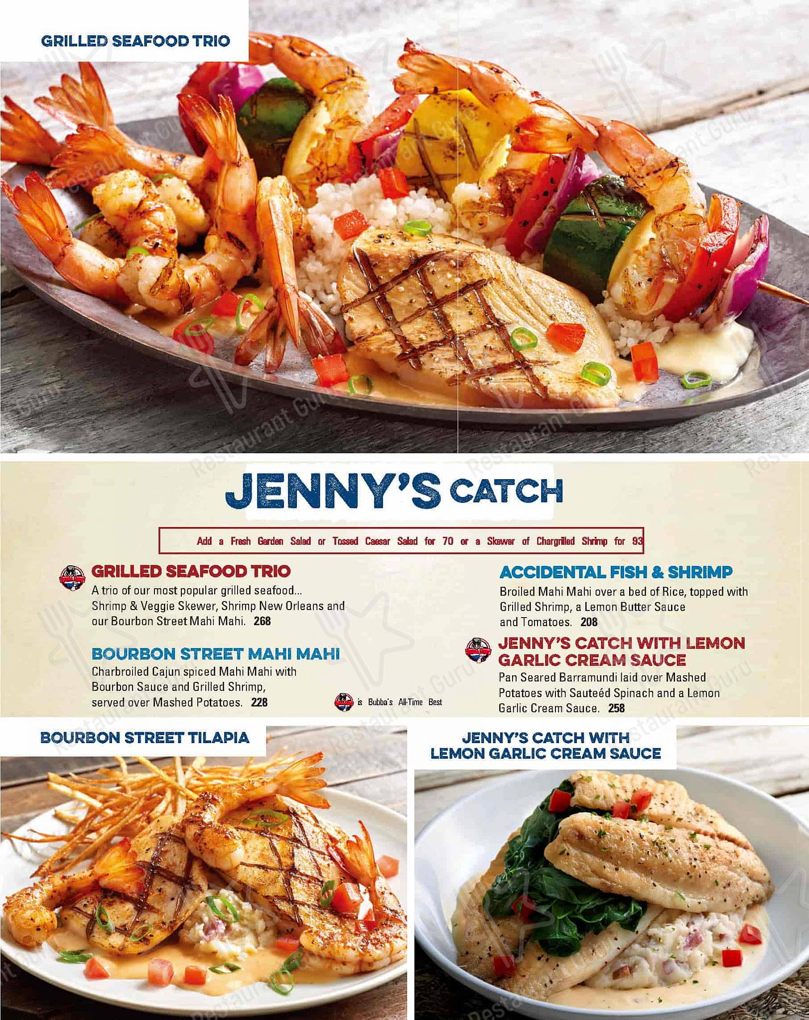 Menu at Bubba Gump restaurant, Kuta Selatan