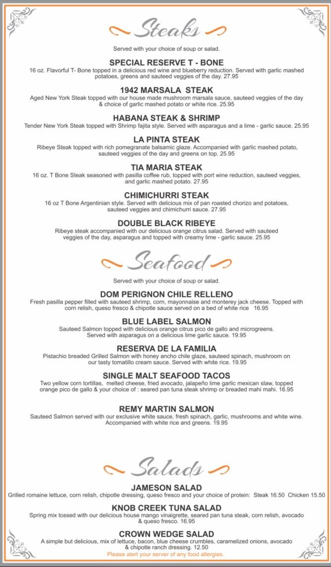 Menu at Mr. Q Restaurant, Atascadero
