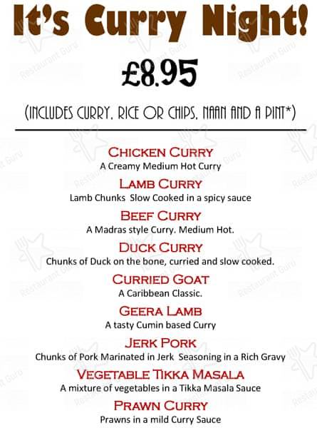 Menu at The Roundabout Hotel pub & bar, Fareham