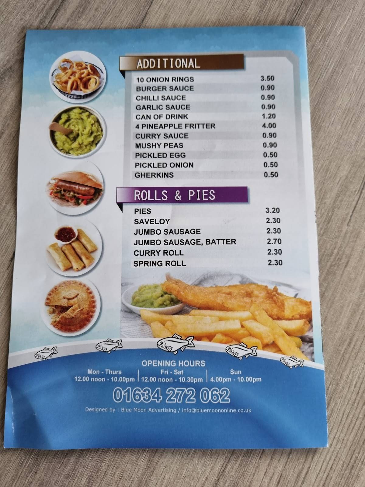 Menu at Millennium Fish Bar, Allhallows