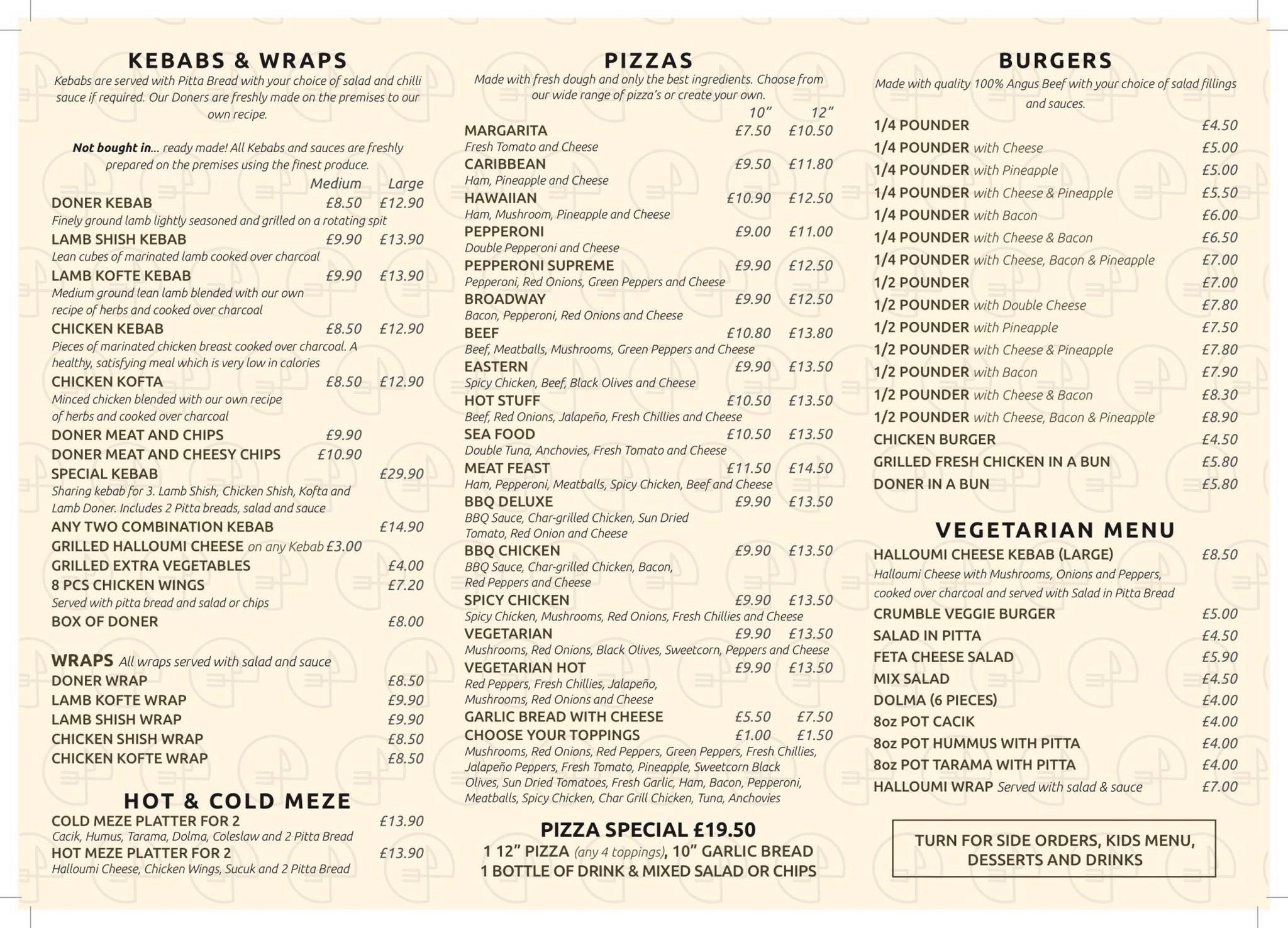 Menu at HULBRIDGE KING charcoal barbecue kebap Burgers Takeaway, Hockley