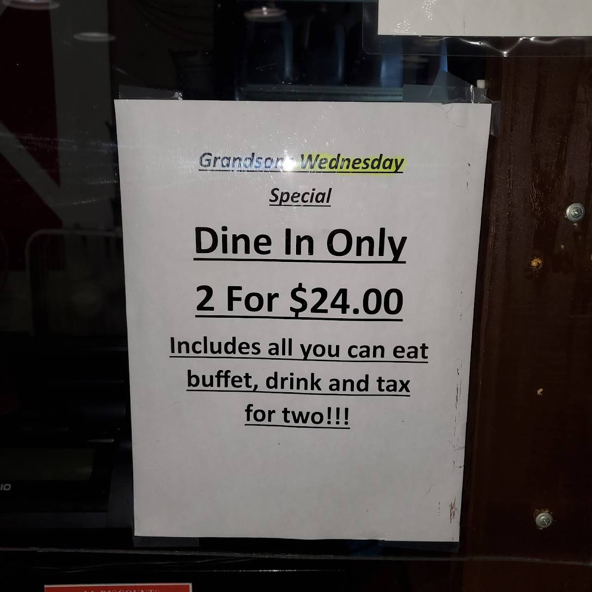 Menu at Grandsons Buffet Hope Mills restaurant, Hope Mills