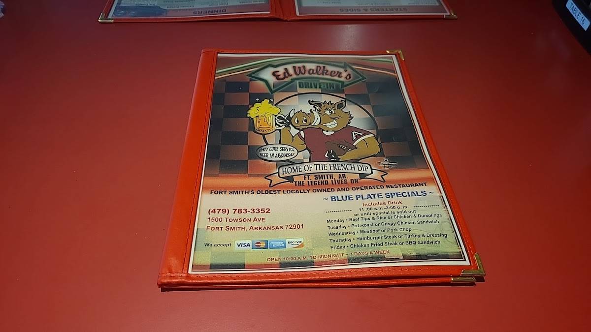 Menu at Ed Walker's DriveIn & Restaurant, Fort Smith