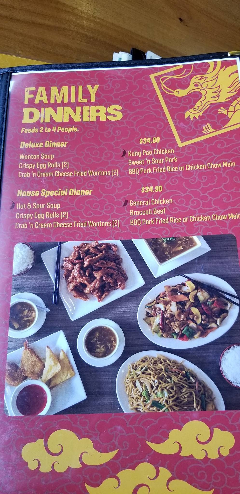 Menu at Golden Dragon Restaurant, Sacramento, Broadway