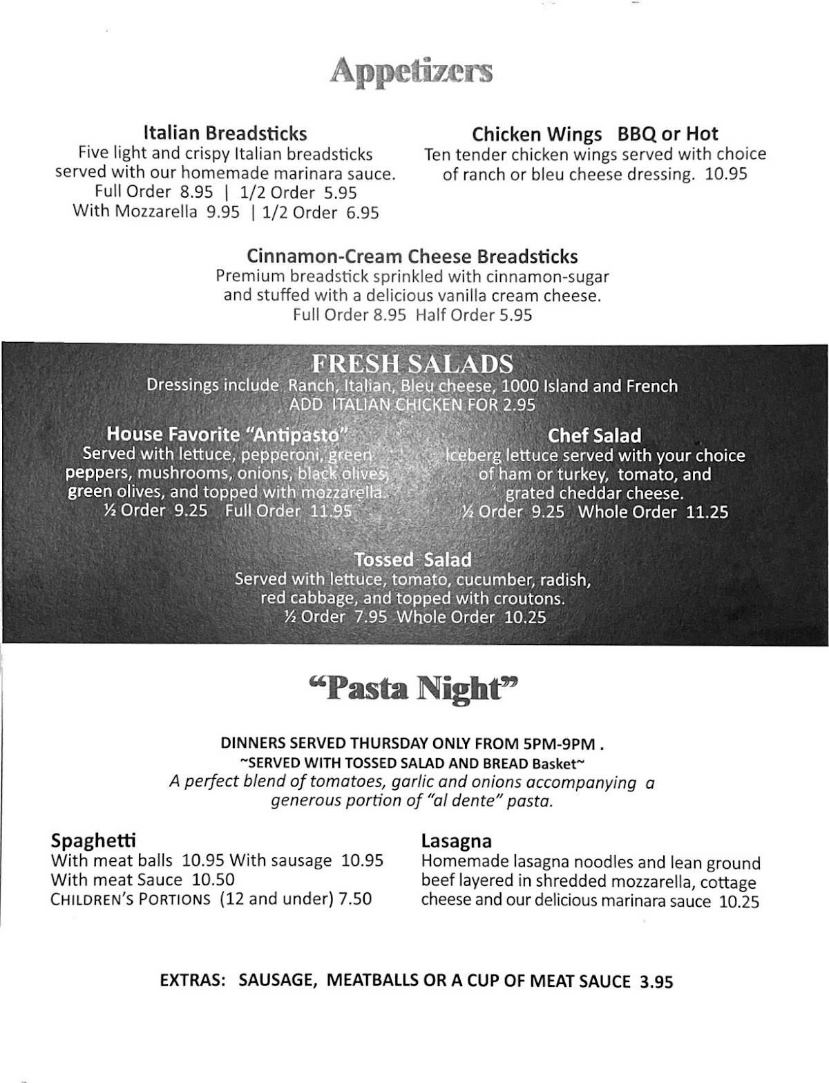 Menu at Clover Bar, Grand Haven