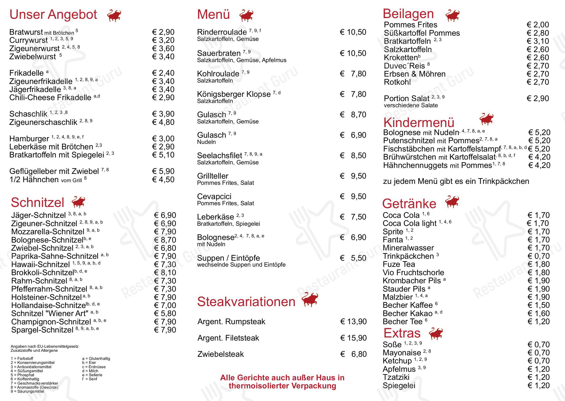 Grill Und Steakhaus Rutenberg Menu