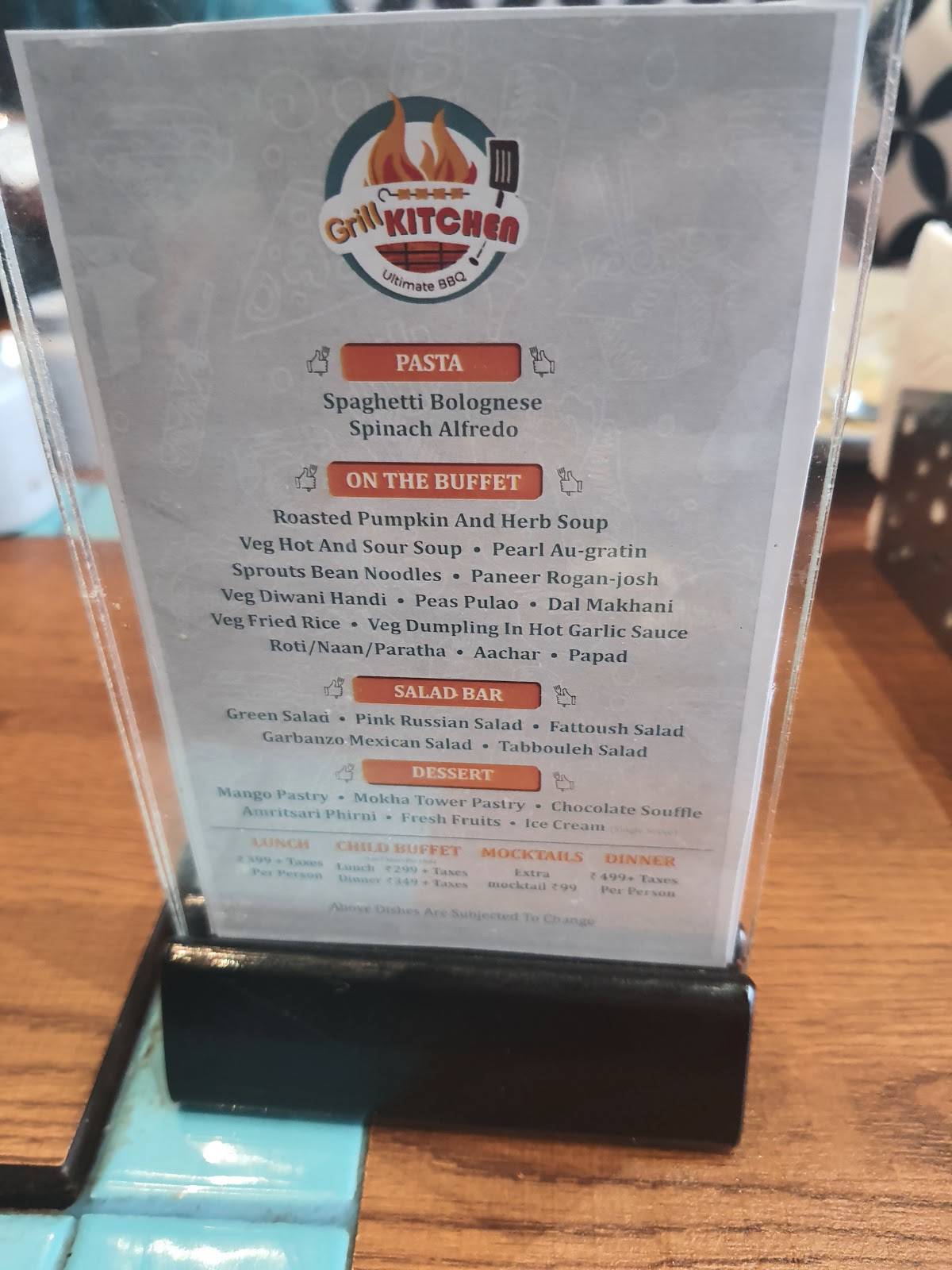 Menu at Grill kitchen Ultimate BBQ Motera, Ahmedabad