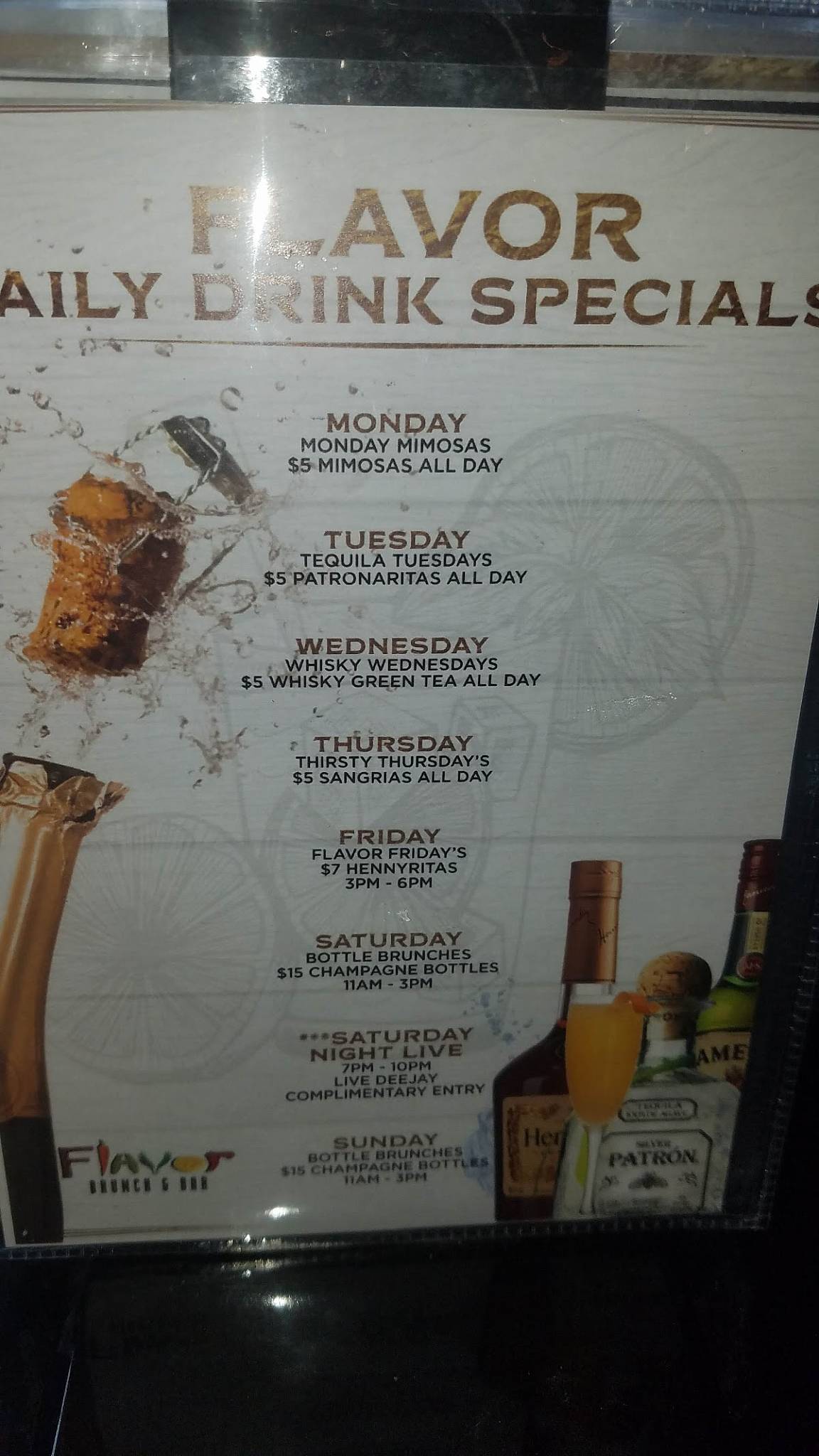 Menu at Flavor Brunch & Bar, Hazel Crest