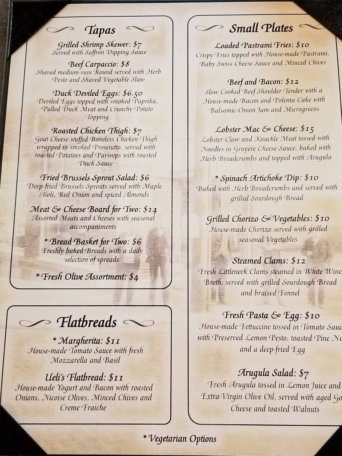 Menu at Hudson & Essex restaurant, Mansfield