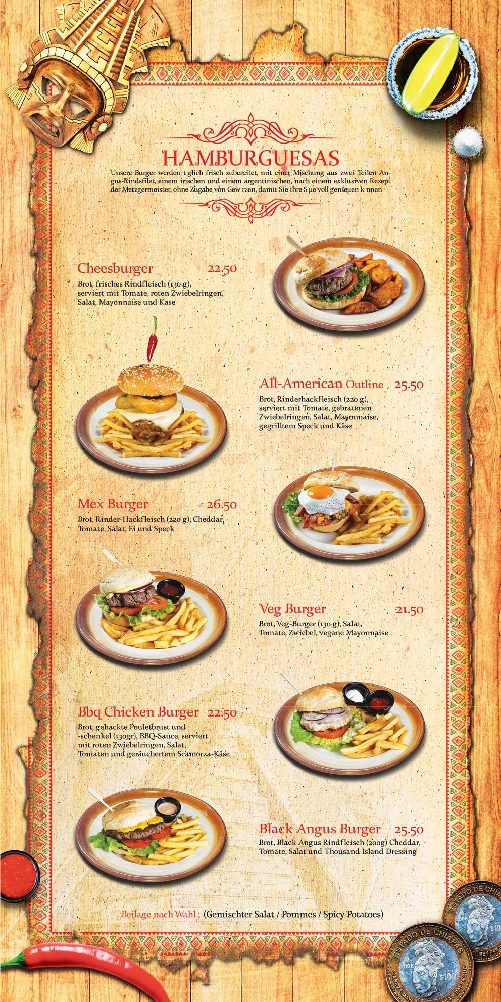 Speisekarte von Jalapenos Mex, Mexican Authentic Food, Kloten