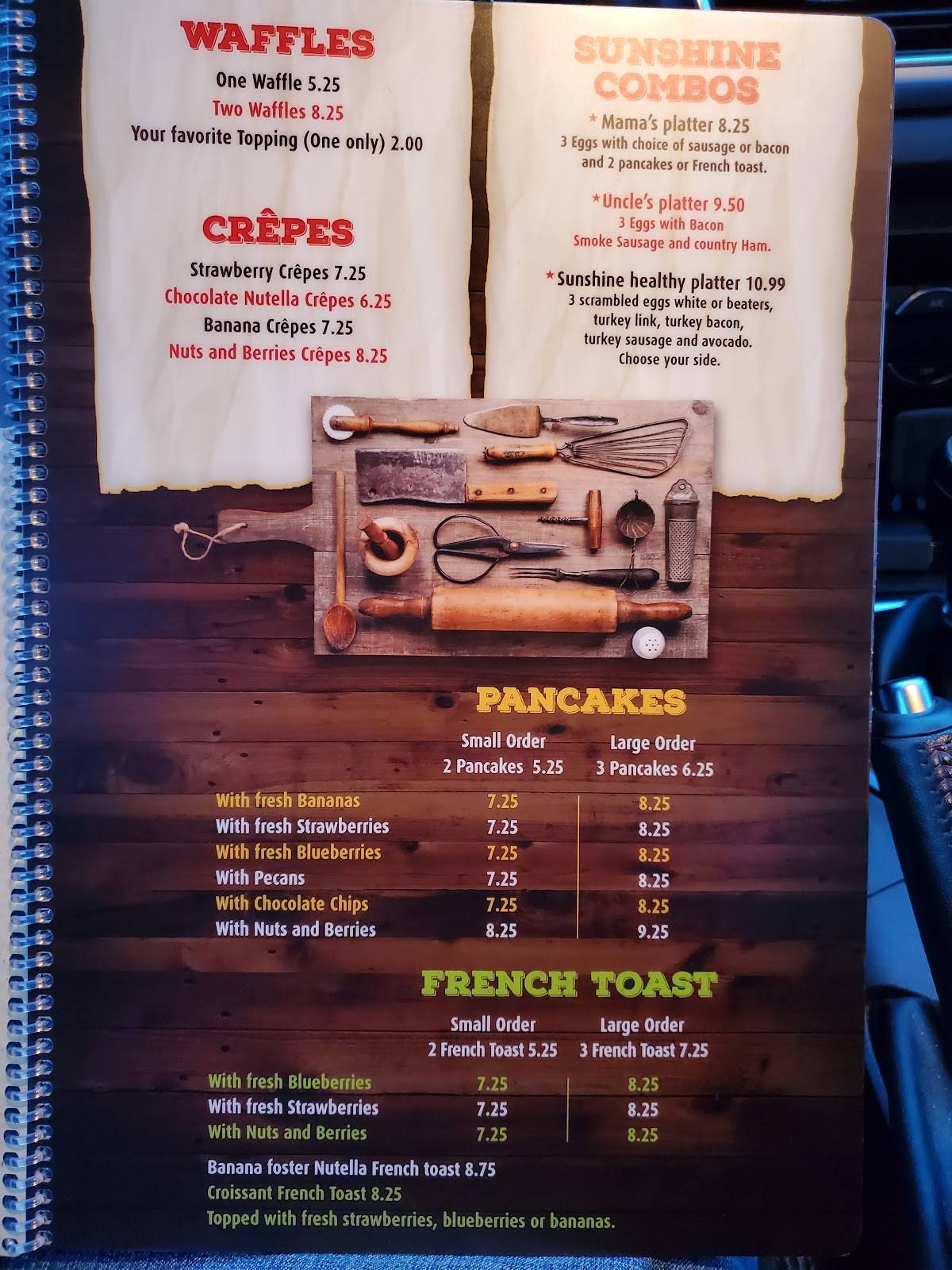 Menu at Sunshine Family Restaurant ️, Kannapolis