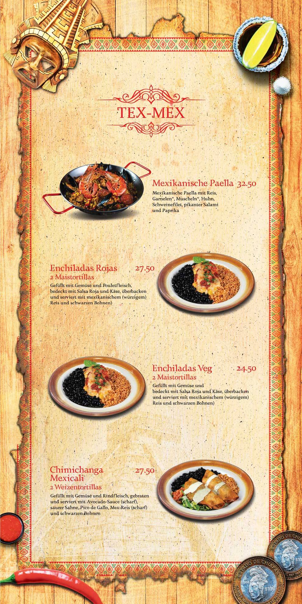 Speisekarte von Jalapenos Mex, Mexican Authentic Food, Kloten