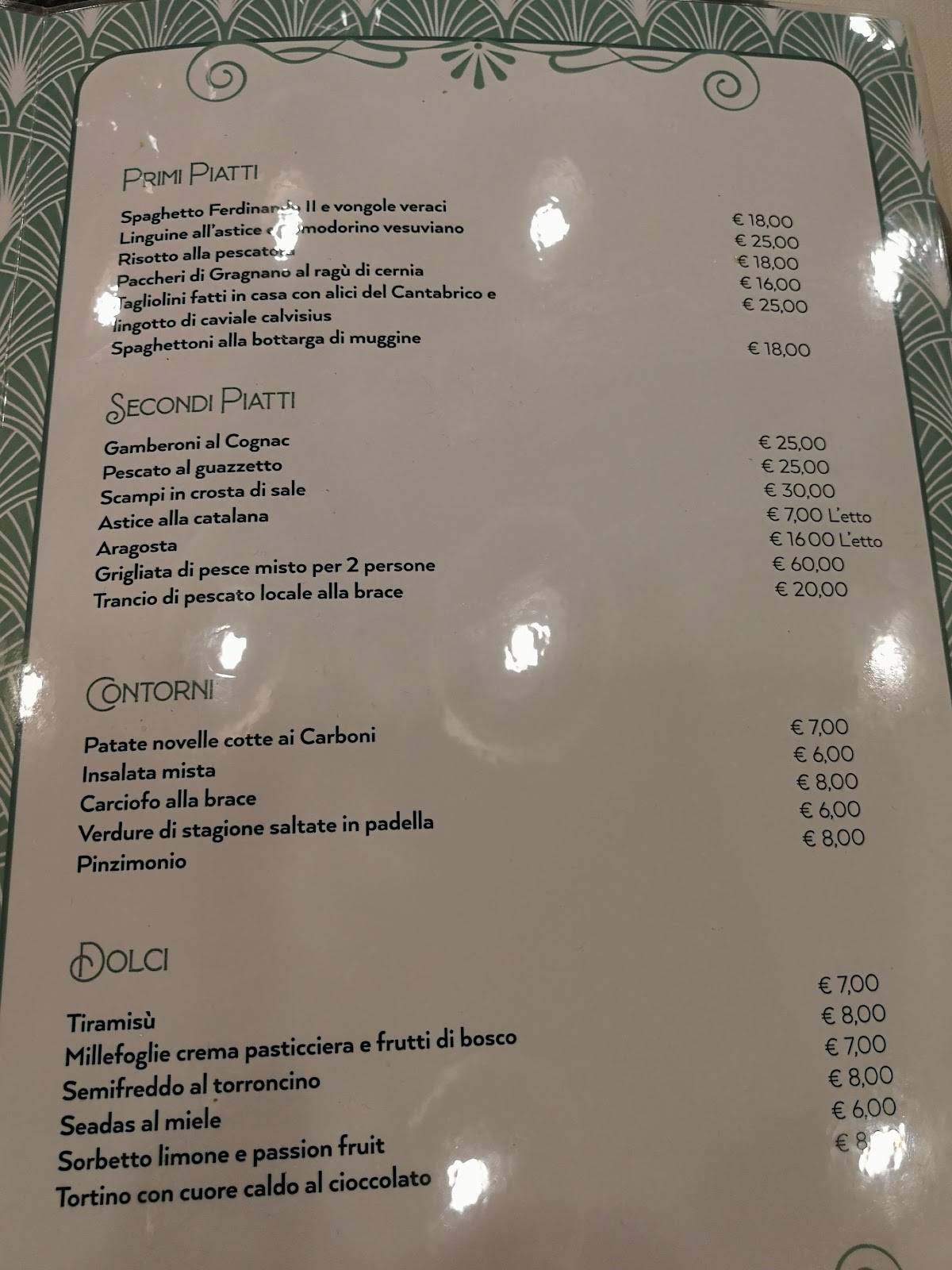 Menu Au La Belle Epoque Restaurant Rome Via Cassia