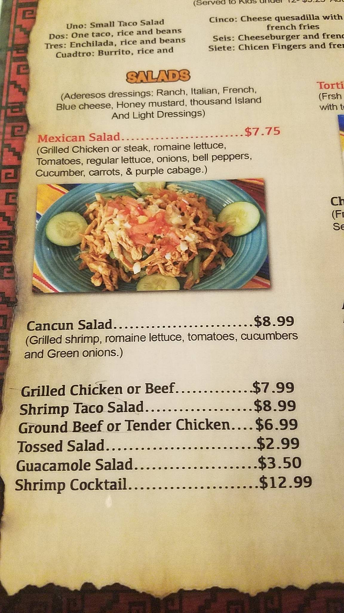 Menu at Las Brisas Mexican Restaurant, Jackson