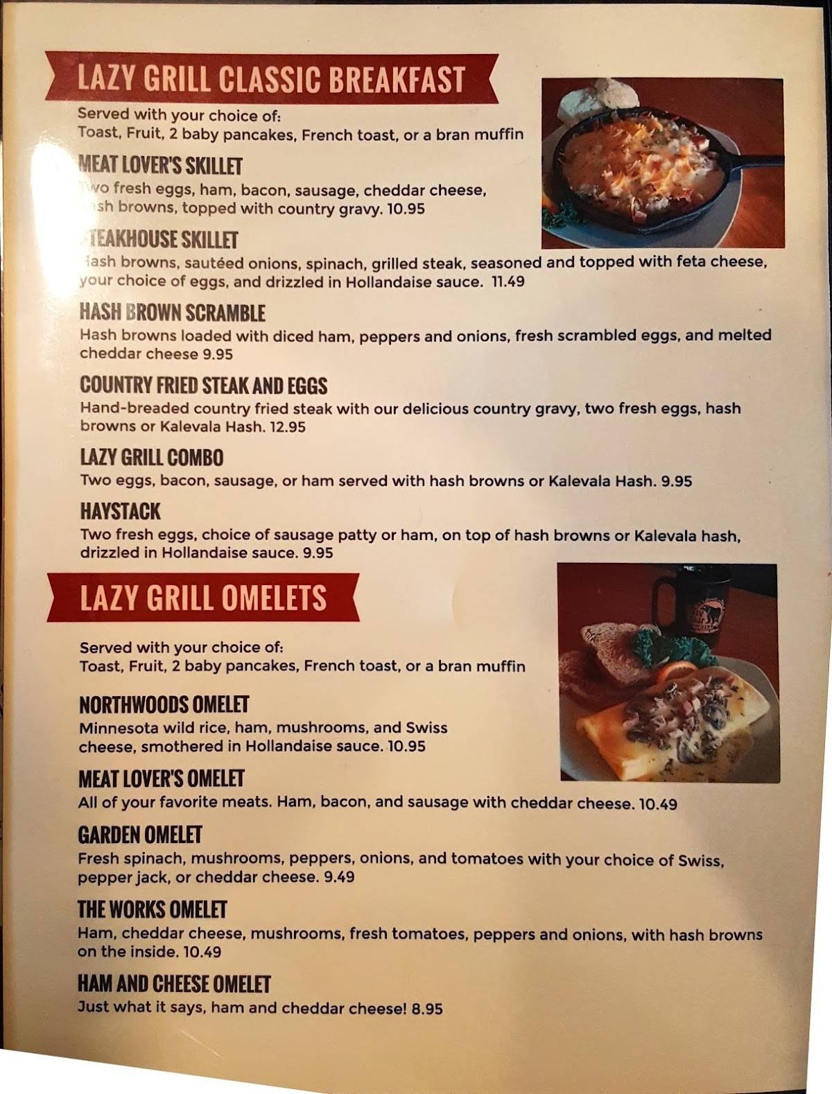Menu at Lazy Moose Grill & Gifts restaurant, Moose Lake