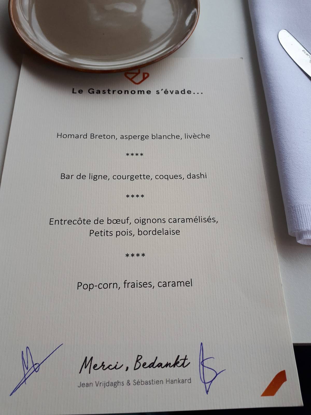 Menu Au Le Gastronome Jean Vrijdaghs Et S Bastien Hankard Paliseul